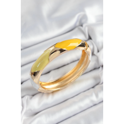 Mey İthalat® Pirinç Beyaz Yeşil Sarı Mineli Baklava Model Gold Renk Kadın Kelepçe