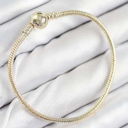 Mey İthalat® Pirinç Charm Topcuk Model Gold Renk Kadın Bileklik