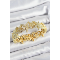 Mey İthalat® Pirinç Deniz Yıldızı Model Gold Renk Lastikli Kadın Bileklik