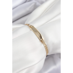 Mey İthalat® Pirinç Dikdörtgen Model Gold Renk Xuping Bebek Künyesi