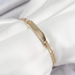 Mey İthalat® Pirinç Dikdörtgen Model Gold Renk Xuping Bebek Künyesi