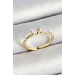 Mey İthalat® Pirinç Fiyonk Figürlü Zirkon Taşlı Gold Renk Ayarlanabilir Kadın Yüzük