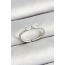 Mey İthalat® Pirinç Fiyonk Figürlü Zirkon Taşlı Gümüş Renk Ayarlanabilir Kadın Yüzük