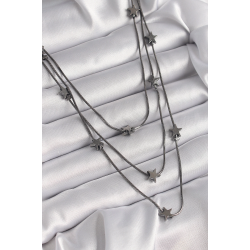 Mey İthalat® Pirinç Füme Renk 3'Lü Yıldız Model Kadın Kolye