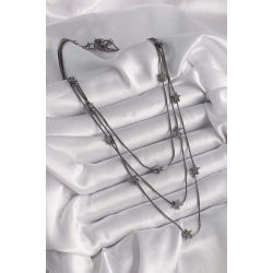 Mey İthalat® Pirinç Füme Renk 3'Lü Yıldız Model Kadın Kolye