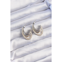 Mey İthalat® Pirinç Gold Gümüş Renkli Düz Plaka Halka Küpe