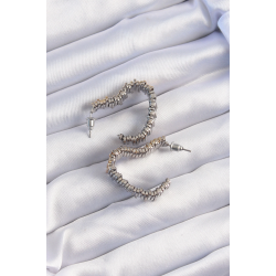 Mey İthalat® Pirinç Gold Gümüş Renkli Tırtıklı Kalp Küpe