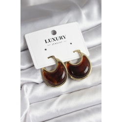 Mey İthalat® Pirinç Gold Kahverengi Renk Vintage Kadın Küpe