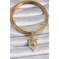 Mey İthalat® Pirinç Gold Renk Baget Zirkon Taşlı Ajda Charm