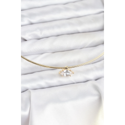 Mey İthalat® Pirinç Gold Renk Choker Model Zirkon Taşlı Kadın Kolye