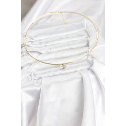 Mey İthalat® Pirinç Gold Renk Choker Model Zirkon Taşlı Kadın Kolye