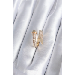 Mey İthalat® Pirinç Gold Renk Çivi Model Zirkon Taşlı Kadın Yüzük