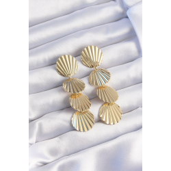 Mey İthalat® Pirinç Gold Renk Deniz Kabuğu Model Sallantılı Küpe
