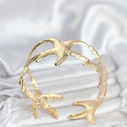 Mey İthalat® Pirinç Gold Renk Deniz Yıldızı Model Kadın Bileklik