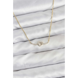 Mey İthalat® Pirinç Gold Renk Düğüm Kalp Model Kadın Kolye