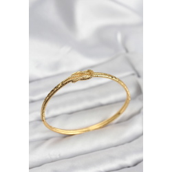 Mey İthalat® Pirinç Gold Renk Düğüm Model Kadın Kelepçe Bileklik