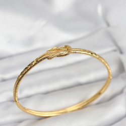 Mey İthalat® Pirinç Gold Renk Düğüm Model Kadın Kelepçe Bileklik