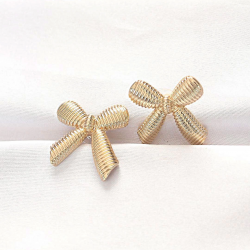 Mey İthalat® Pirinç Gold Renk Fiyonk Küpe