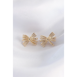 Mey İthalat® Pirinç Gold Renk Fiyonk Küpe