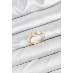 Mey İthalat® Pirinç Gold Renk Fiyonk Model Kadın Yüzük