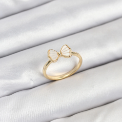 Mey İthalat® Pirinç Gold Renk Fiyonk Model Kadın Yüzük