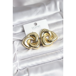 Mey İthalat® Pirinç Gold Renk Geometrik Vintage Kadın Küpe