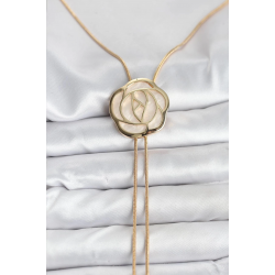 Mey İthalat® Pirinç Gold Renk Gül Model Asansörlü Kadın Kolye