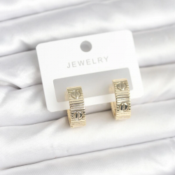 Mey İthalat® Pirinç Gold Renk Halka Kadın Küpe