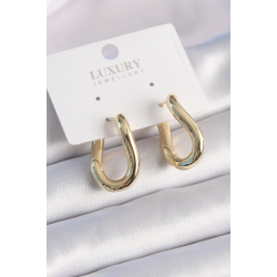 Mey İthalat® Pirinç Gold Renk Halka Model Kadın Küpe