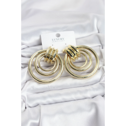 Mey İthalat® Pirinç Gold Renk Halka Model Vintage Kadın Küpe