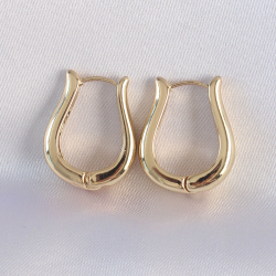 Mey İthalat® Pirinç Gold Renk İçi Boş Gül Küpe