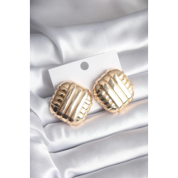 Mey İthalat® Pirinç Gold Renk İşleme Detay Kadın Küpe