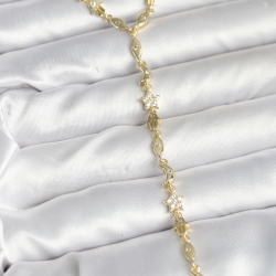 Mey İthalat® Pirinç Gold Renk Kadın Manifest Kolye