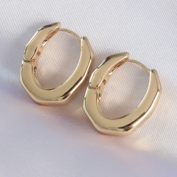 Mey İthalat® Pirinç Gold Renk Kalın Kemik Model Küpe