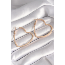 Mey İthalat® Pirinç Gold Renk Kalp Model Kadın Küpe