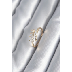 Mey İthalat® Pirinç Gold Renk Kalp Zirkon Taş Detay Kadın Yüzük