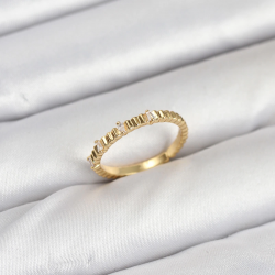 Mey İthalat® Pirinç Gold Renk Lazer Kesim Kadın Yüzük