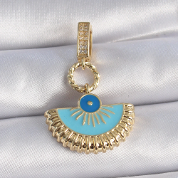 Mey İthalat® Pirinç Gold Renk Nazar Boncuklu Ajda Charm