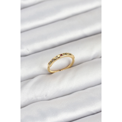 Mey İthalat® Pirinç Gold Renk Renkli Zirkon Taşlı Kadın Yüzük