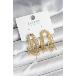 Mey İthalat® Pirinç Gold Renk Sallantılı Kadın Küpe