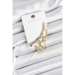 Mey İthalat® Pirinç Gold Renk Set Küpe