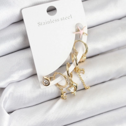 Mey İthalat® Pirinç Gold Renk Set Küpe