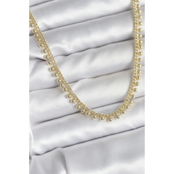 Mey İthalat® Pirinç Gold Renk Sıralı Topçuk Model Kadın Kolye