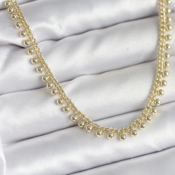 Mey İthalat® Pirinç Gold Renk Sıralı Topçuk Model Kadın Kolye