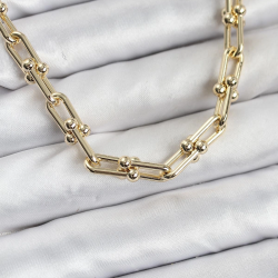 Mey İthalat® Pirinç Gold Renk Tifani Model Kadın Kolye