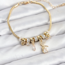 Mey İthalat® Pirinç Gold Renk Tinkerbell Charmlı Kadın Bileklik