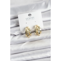 Mey İthalat® Pirinç Gold Renk Vintage Halka Model Kadın Küpe