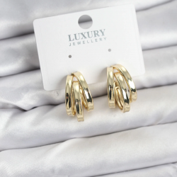 Mey İthalat® Pirinç Gold Renk Vintage Halka Model Kadın Küpe