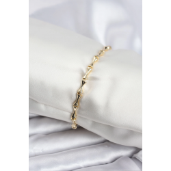 Mey İthalat® Pirinç Gold Renk VIP Seri İnce Kemik Model Zirkon Taşlı Kadın Bileklik