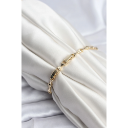 Mey İthalat® Pirinç Gold Renk VIP Seri İnce Kemik Model Zirkon Taşlı Kadın Bileklik